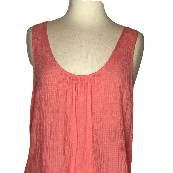 J. Crew Womens Size M Peach Tank Top Waffle Weave Cotton Casual Tassel Open Back - Picture 3 of 10